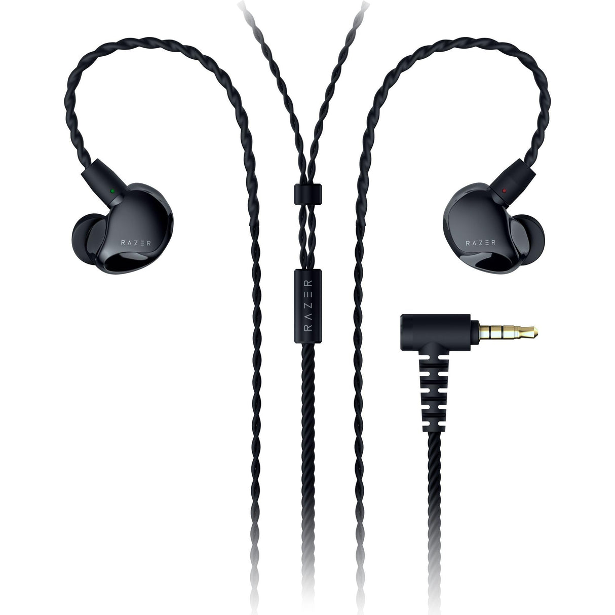 Razer Monitor intrauditivo Moray para transmisión: diseño acústico híbrido de Doble Controlador, Forma ergonómica de Perfil bajo, Aislamiento pasivo de Ruido, Cables Trenzados, Almohadillas