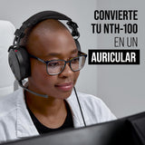 RØDE NTH-Mic Micrófono de diadema profesional RØDE NTH-Mic para auriculares NTH-100, para medios, radiodifusión, podcasting, creación de contenido, transmisión, trabajo desde casa (negro)