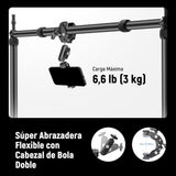 NEEWER Equipo de Montaje de cámara Superior con Doble Cabezal de Bola, súper Abrazadera/Soporte para teléfono/Abrazadera C para Fotos de Escritorio, Plataforma de Montaje de Metal para múltiples