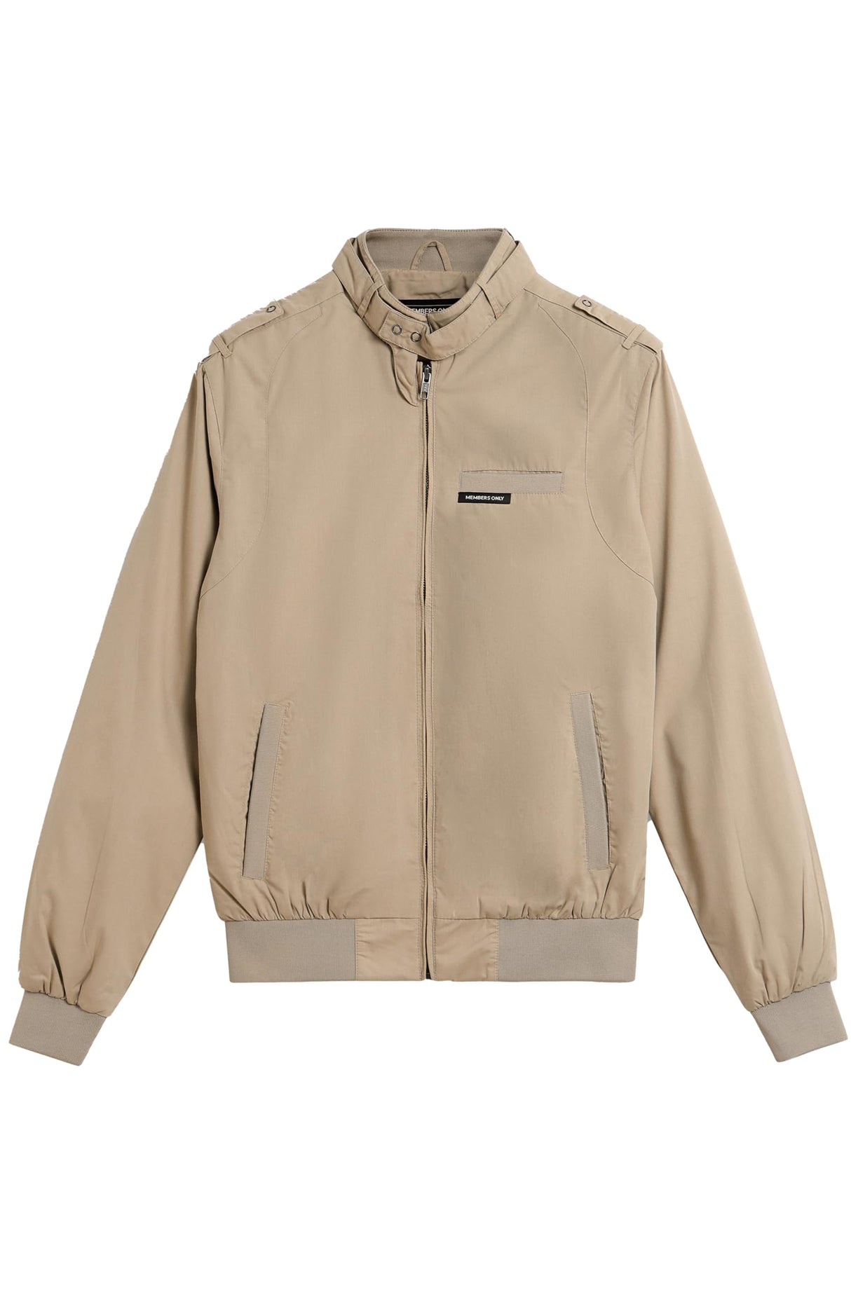 Members Only, Chaqueta de Motorista emblemática Original para Hombre, Corte Entallado, Caqui, Medium