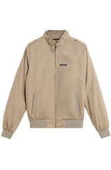 Members Only, Chaqueta de Motorista emblemática Original para Hombre, Corte Entallado, Caqui, Medium