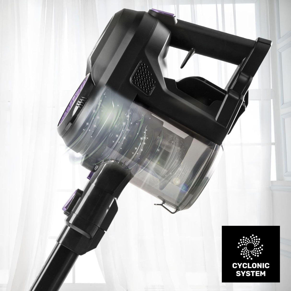 Taurus - Aspirador escoba HS-2900, 3-in-1: escoba eléctrica, de mano y vertical, Autonomía 50 min, Filtro EPA, Modo Eco y Turbo, Zapata con 2 cepillos intercambiables, Set accesorios, Negro