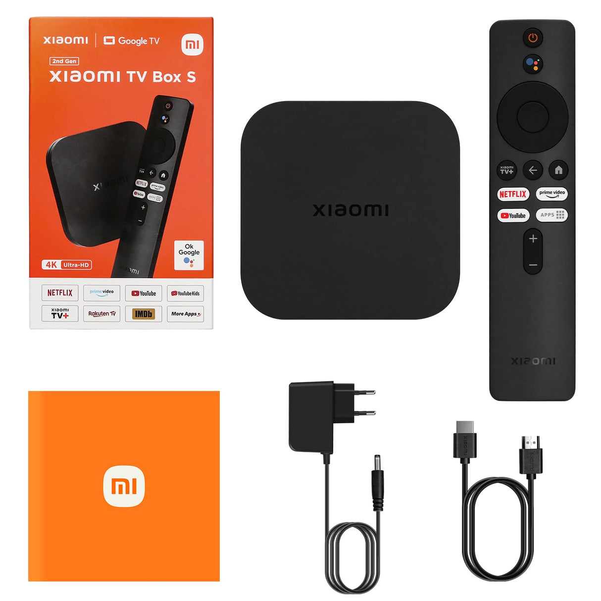 TIPOW 𝐍𝐮𝐞𝐯𝐨 Mi TV Box S (2nd Gen), 4K Ultra HD Streaming Media Player, 2GB RAM 8GB ROM Smart TV Box ROM con Mando a Distancia IR, Dolby Vision，HDR10+,DTS-HD,Proyección inalámbrica