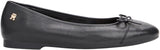 Tommy Hilfiger Bailarinas Mujer Toe Cap de Piel, Negro (Black), 39