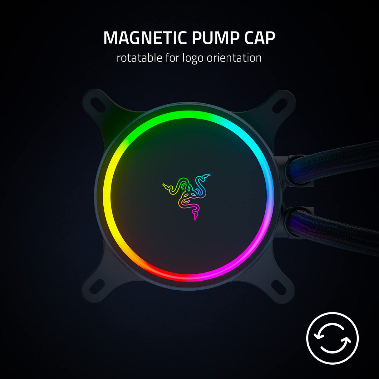 Razer Hanbo Chroma (240mm) - All In One aRGB Chroma Liquid Cooler (Ultimate AIO Design, Quiet, Powerful aRGB Fans, Silent and Efficient Liquid Cooling, PWM Support) Chroma
