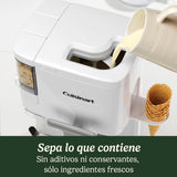 Cuisinart Heladera Soft Serve Ice Cream Maker, Capacidad 1.4L, 100% automática, Helado suave, Dispensador de toppings, Cucuruchos