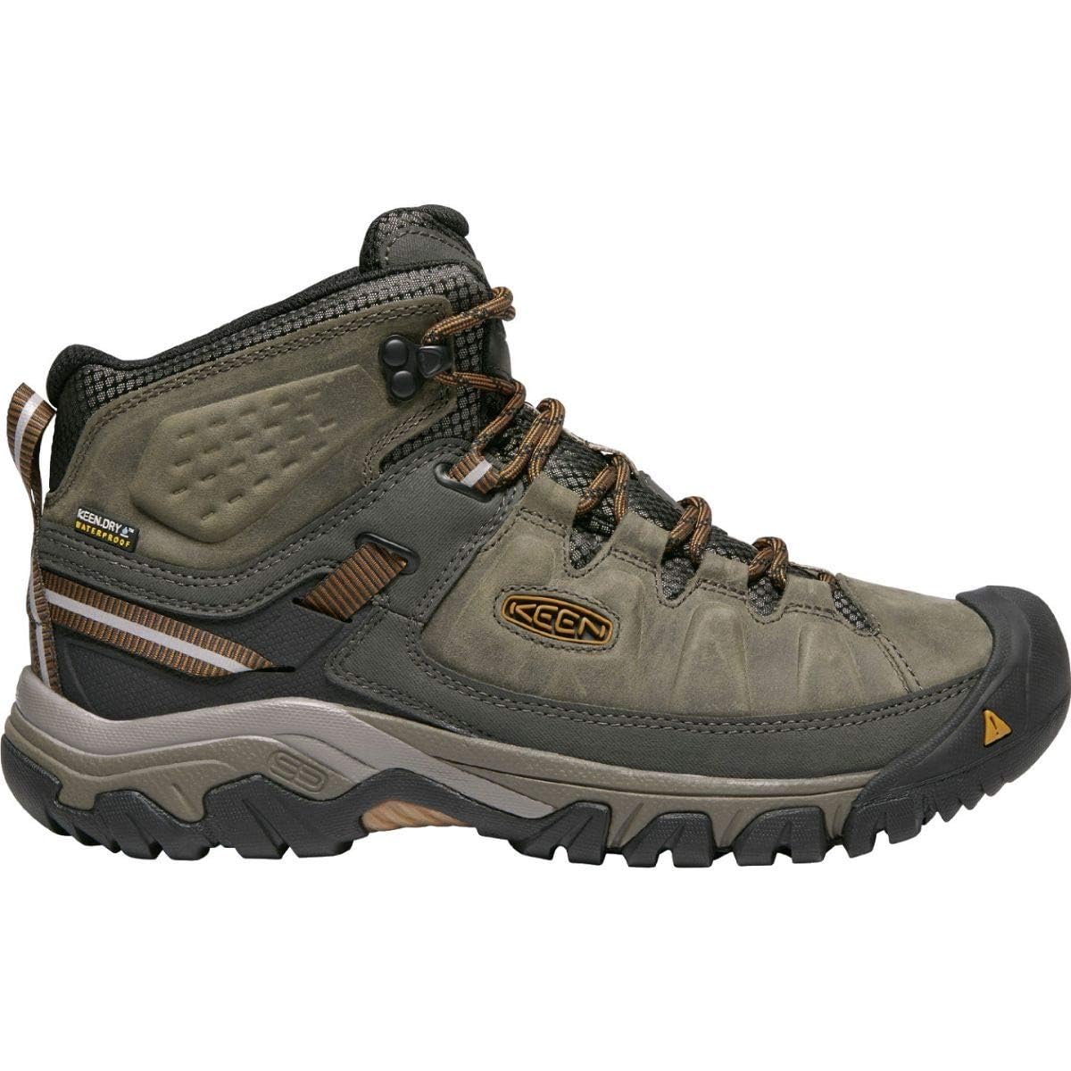 KEEN Targhee 3 Mid Waterproof, Zapatos para Senderismo, Hombre, Black Olive Golden Brown, 41 EU Ancho