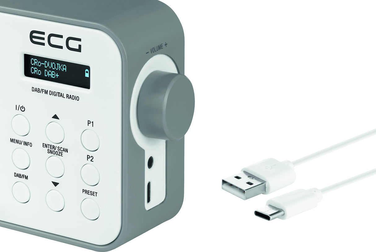 ECG RD 110 Radio Dab+/FM, Blanco, Selección de Alarma: Señal/Radio