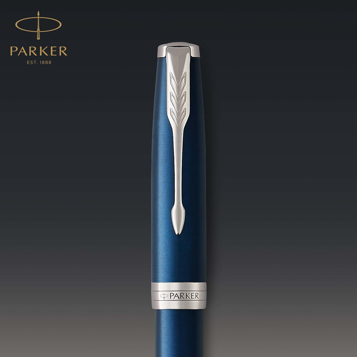 Parker Sonnet - Bolígrafo roller (lacado en azul, con adorno acabado en paladio y punta fina, en estuche)