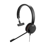 Jabra Evolve 30 MS - Auricular Monoaural Certificado por Microsoft para VoIP Softphone - Cancelación Pasiva de Ruido - Cable USB con Unidad de Control - Negro