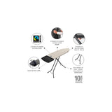 Tabla de planchar Brabantia C, 124x45cm - Denim Grey | 100% algodón Comercio Justo | Tabla de planchar estable y grande | Plegable, altura ajustable, soporte plancha vapor | Cert. Comercio Justo y C2C