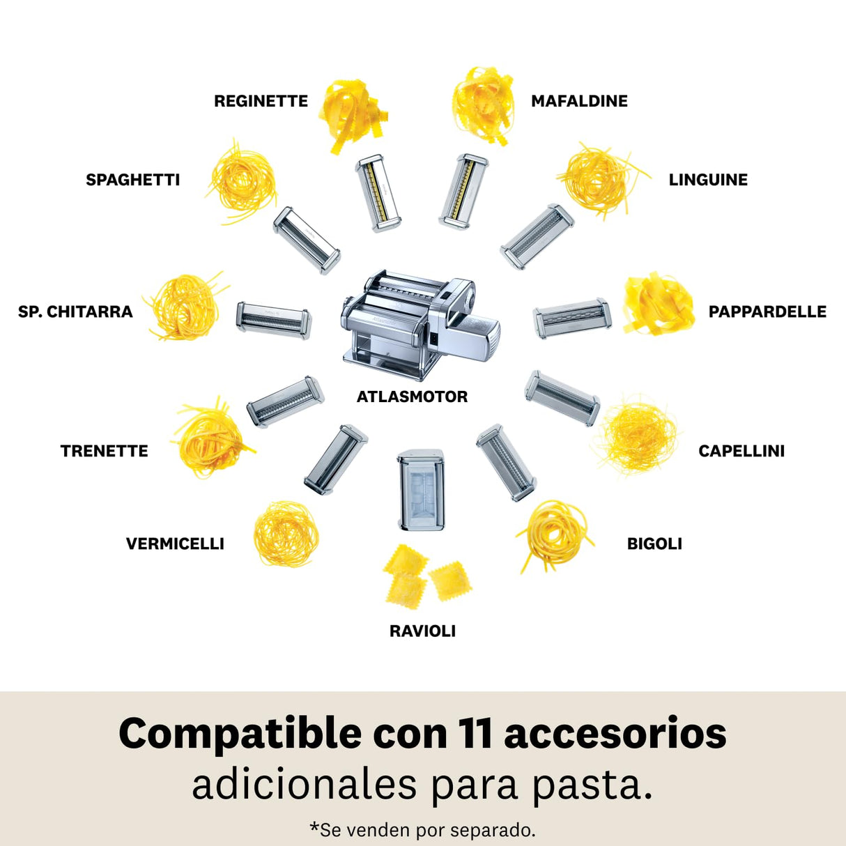 Marcato Atlasmotor - Máquina para Hacer Pasta [Importado de Alemania]