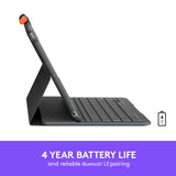 Logitech Slim Folio para iPad 7a generación, Disposición QWERTY Pan Nordic, Gris