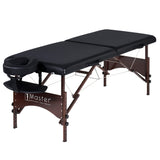 Master Massage Cama portátil Argo de 71 cm, patas de madera de nogal, bolsa de transporte, camilla de masaje, para cosméticos, terapia, cama de tratamiento, tatuaje, cama plegable, madera ultraligera,