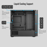 AeroCool D301A Mid-Tower Case, Gaming PC Case Gaming PC Case Optimizado Airflow Panel Frontal de Malla de Madera, diseño Delgado, Incluye 4 Ventiladores RGB, Compatible con Placas Base ASUS y MSI