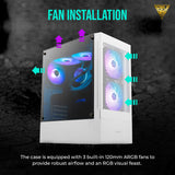 Boitier Moyen Tour ATX GAMDIAS Talos E3 Mesh RGB Avec panneaux vitrés (Blanc)
