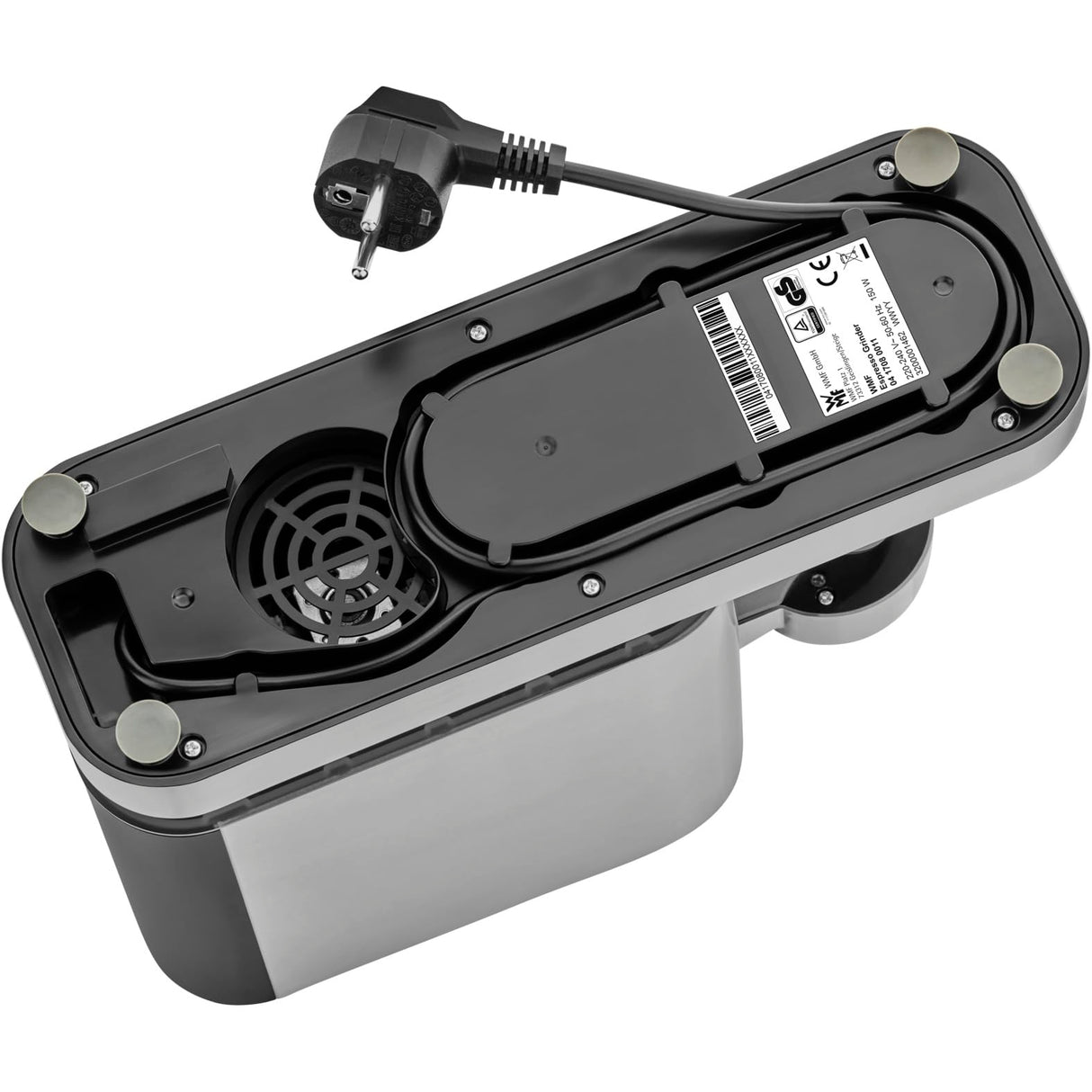 WMF Lumero - Molinillo de café espresso eléctrico, 150 W, botones táctiles LED, 40 grados de molienda, contenedor de harina de café, acero inoxidable Cromargan mate