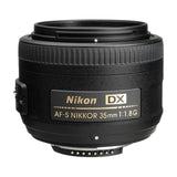 Nikon AF-S DX Nikkor 35 mm f/1.8 G - Objetivo para montura F, distancia focal fija 52.5 mm, apertura f/1.8G, negro - Versión Europea