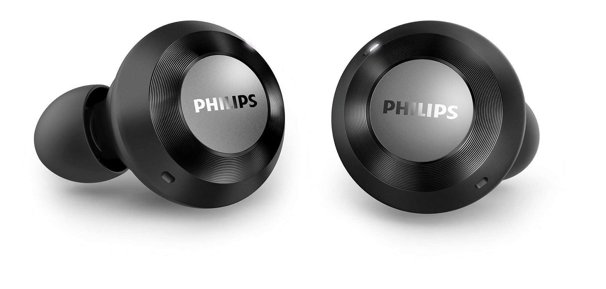 Philips T8505BK/00 Auriculares Intrauditivos Inalámbricos (Reducción de Ruido Activa Híbrida, Micrófonos Duales, Controlador Neodimio 13 mm, Asistente de Google, Carga Rápida) Negro, Modelo 2020/2021