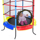 Headline - Ultrasport Happy Jump Cama Elastica Niños Exterior y Interior 140 cm hasta 50 kg con Red de Seguridad, Acolchado I Camas Elasticas, Trampolin, Colchoneta Elastica, Trampolines para Niños