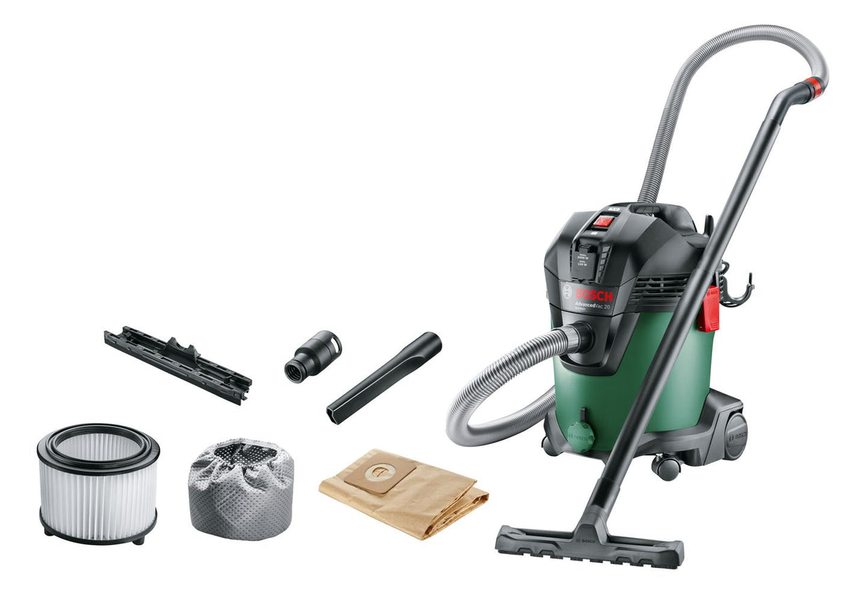 Bosch aspirador de agua y polvo AdvancedVac 20 (1200 vatios, volumen de contenedor de 20 litros, en caja)