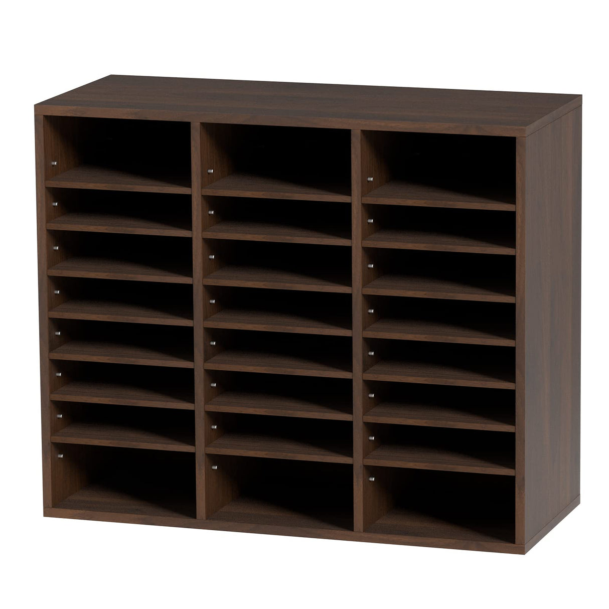 VEVOR Organizador de Literatura de madera Aglomerado Estante de Almacenamiento de Documentos de 24 Compartimentos 73,7x30,5x62 cm Clasificador de Literatura con Estantes Ajustables para Oficina Marrón