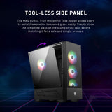 MSI Caja de Juegos de PC de Torre Media - Panel Lateral de Vidrio Templado - Ventilador aRGB de 4 x 120 mm - Soporte de refrigeración líquida de hasta 240 mm Radiador x 1 - mag Forge 112R