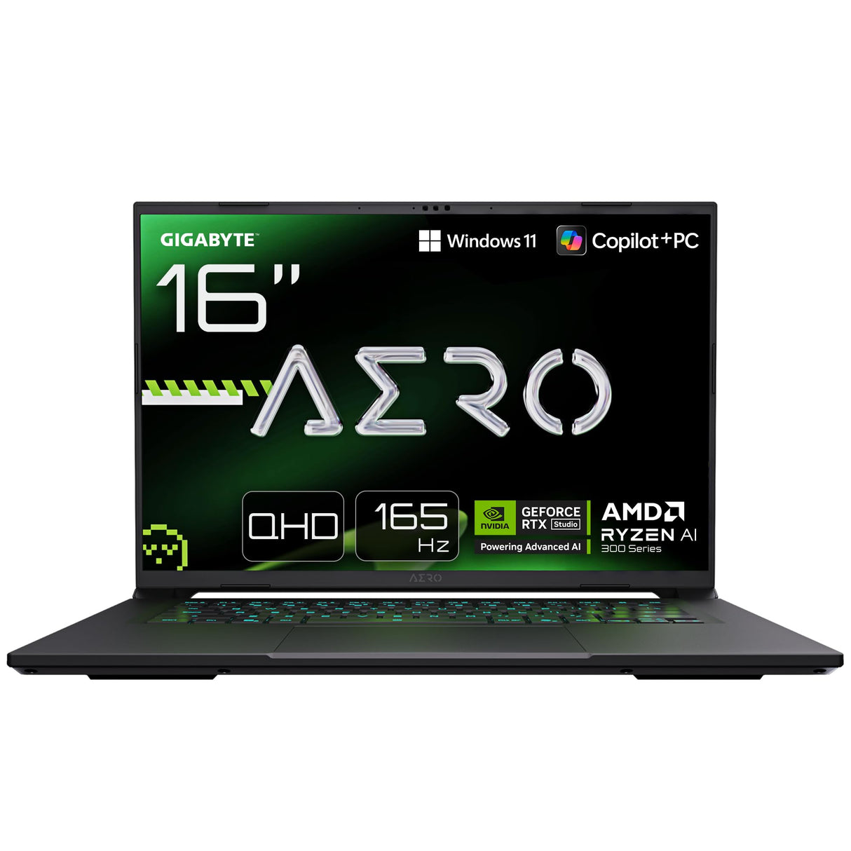 Gigabyte Aero X16 Portátil Gaming – Copilot+ PC, 16“, 165Hz WQXGA, Ryzen AI 7 350,RTX 5060, 16GB DDR5 5200MHz, SSD Gen4 de 1TB, Windows 11 Home, Garantía de 2 años, Aero X16 1VH93ESC94AH