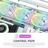NZXT F140 Duo Twin Pack - Ventiladores RGB de doble cara de 140 mm con controlador RGB - 20 LEDs direccionables individualmente - Flujo de aire equilibrado y presión estática - Blanco