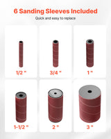 VEVOR Lijadora de Husillo Oscilante 2000 RPM, con 6 Manguitos 12,7–76,2 mm, Carrera de 15 mm y Puerto para Polvo para Acabado de Muebles, Lijado de Manualidades y Carpintería de Bricolaje, Negro