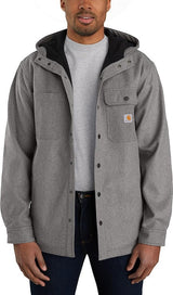 Carhartt Rain Defender Relaxed Fit Heavyweight Hooded Shirt Jac Camisa con Capucha de Peso Pesado, Black Heather, S de los Hombres