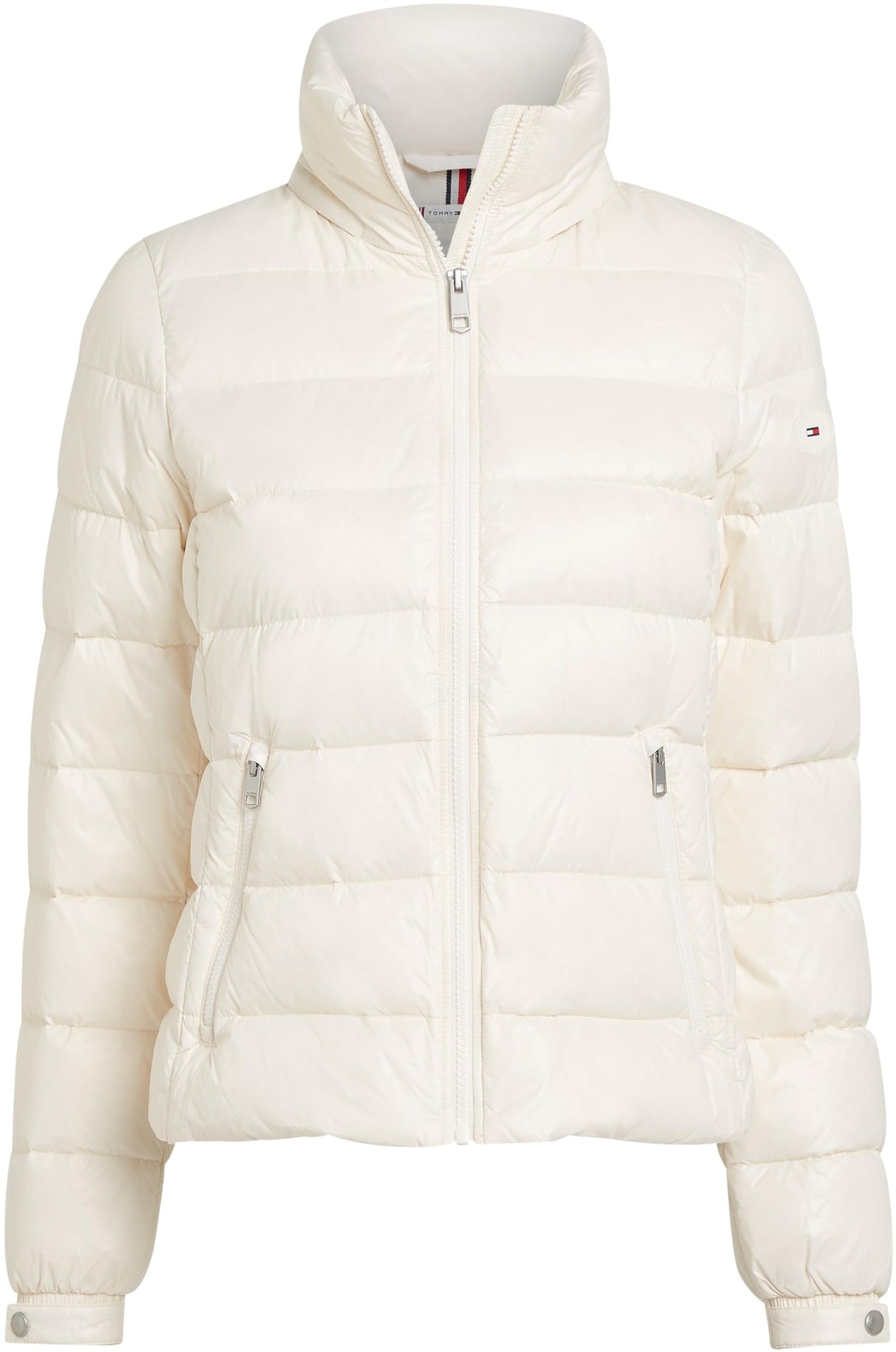 Tommy Hilfiger Cazadora acolchada Mujer Down Feminine Gloss ligera, Marfil (Ivory Petal), M