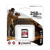 Kingston Canvas React Plus 256GB SDXC Tarjeta de memoria UHS-II 300R/260W U3 V90 for Full HD/4K/8K - SDR2/256GB