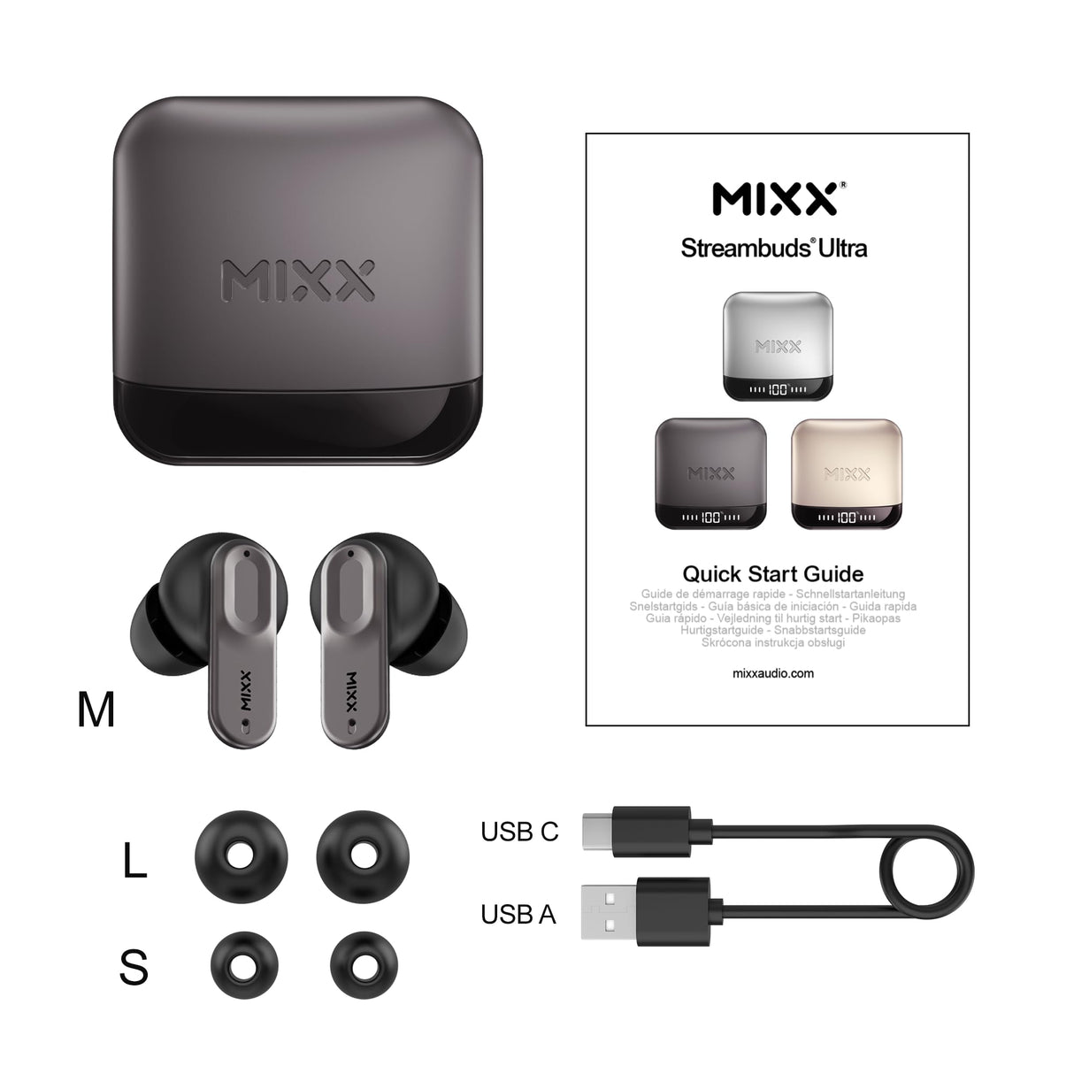 Mixx audio - Auriculares inalámbricos Streambuds Ultra Mini Negro
