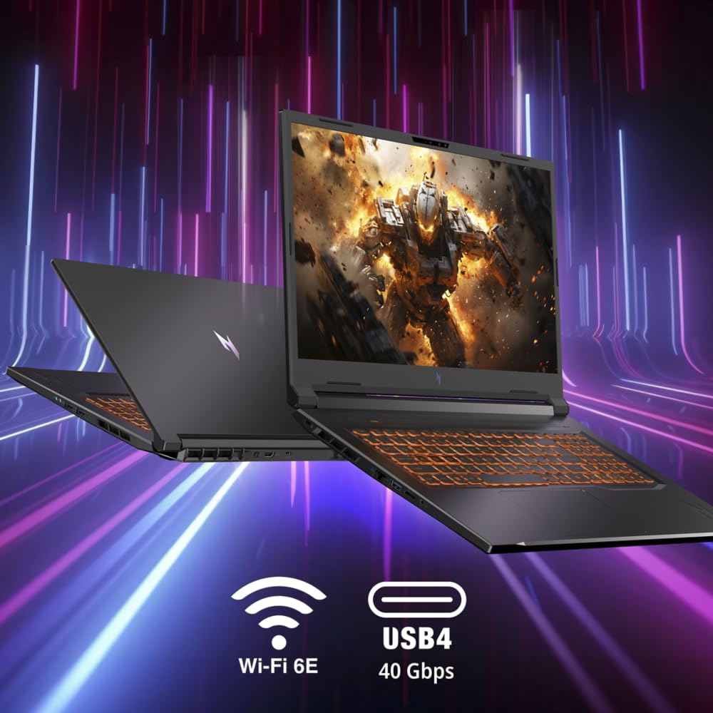 acer Nitro V 17 AI ANV17-61, Ordenador Portátil Gaming 17.3", Full HD IPS (AMD Ryzen AI 9 365, 32 GB RAM, 1024 GB SSD, GeForce RTX 5070, Sin Sistema Operativo), Negro, Teclado QWERTY Español