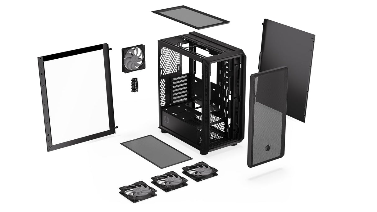 ENDORFY Arx 500 ARGB, Caja PC ATX, 4x140-mm-ARGB-Lüfter im Lieferumfang enthalten, Seitenwand aus gehärtetem Glas, hohe Kompatibilität mit Verschiedenen PC-Komponenten, EY2A011