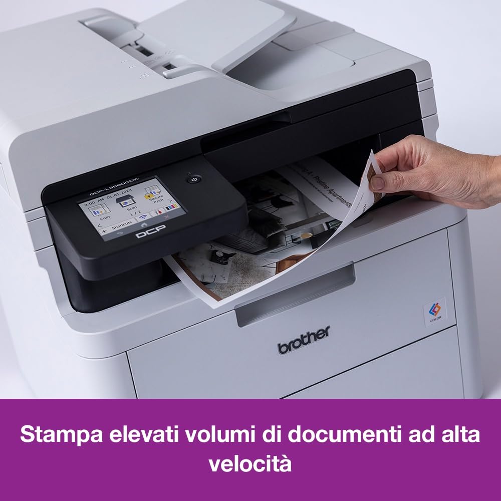 Brother DCPL3560CDW, Impresora multifunción láser LED Color WiFi con alimentador de Documentos de 50 Hojas e impresión automática a Doble Cara