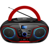 Silva-Schneider MPC 19.4 - Radio FM con Reproductor de CD, AUX, USB, Color Negro y Rojo