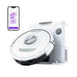 Shark PowerDetect Robot Aspirador, Vaciado automático, navegación 3D y LiDAR, Base antialérgenos, tecnología NeverStuck, para alfombras, Suelos y Pelo de Mascotas, WiFi/App, Blanco, AV2820VEEUWH