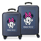 Disney Minnie Sunny Day Juego de Maletas Azul 55/68 cms Rígida ABS Cierre combinación 104L 4 Ruedas Dobles Equipaje de Mano