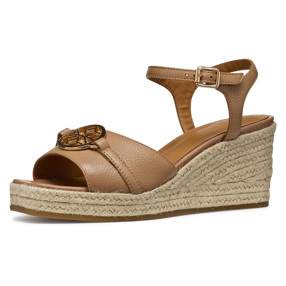 Geox D PANAREA B, Sandalia de cuña Mujer, Beige, 36.5 EU
