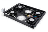 DIGITUS Unidad de ventilador de techo para armario de servidores de la serie Unique, 4x ventilador, termostato, negro (RAL 9005)