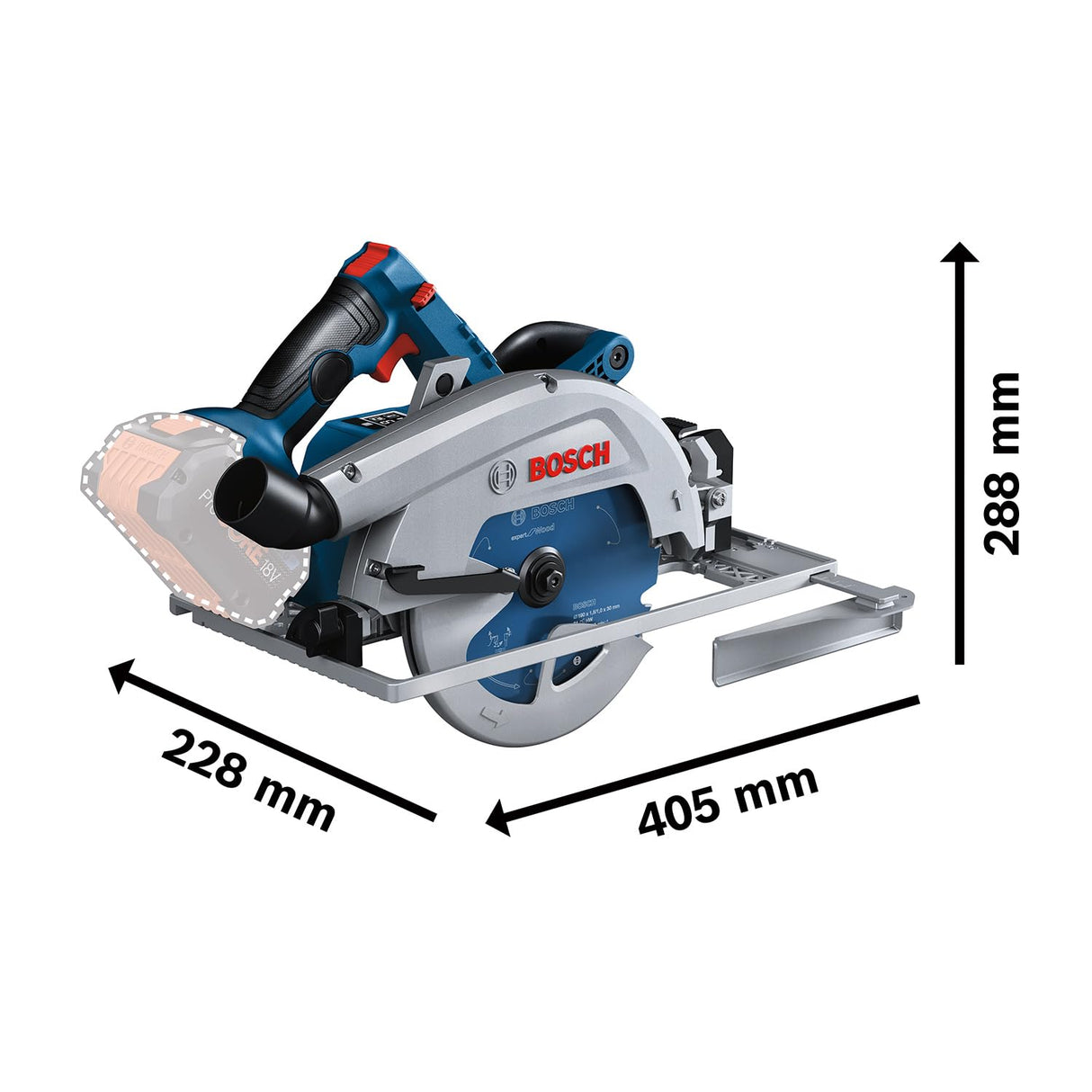 Bosch Professional 18V System sierra circular a batería GKS 18V-68 (incl. 1x Guía Paralela)