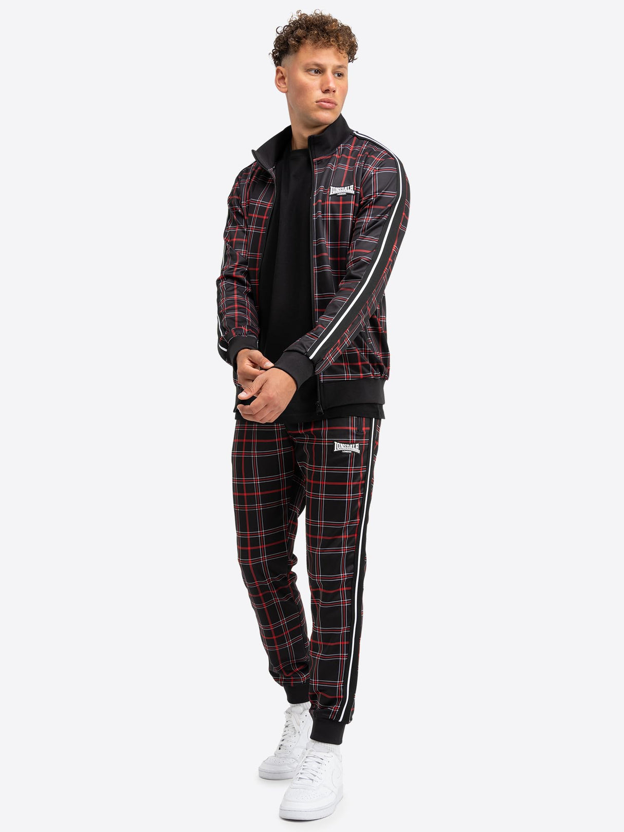 Lonsdale Welwyn Traje, Negro, Rojo y Blanco, M Hombres