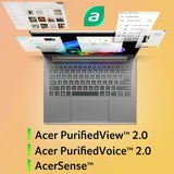 acer Aspire 14 AI Copilot+ PC A14-61M, Ordenador Portátil 14" WUXGA OLED (AMD Ryzen AI 5 330, 16 GB RAM, 512 GB SSD, AMD Radeon Graphics, Windows 11 Home), Color Plata, Teclado QWERTY Español