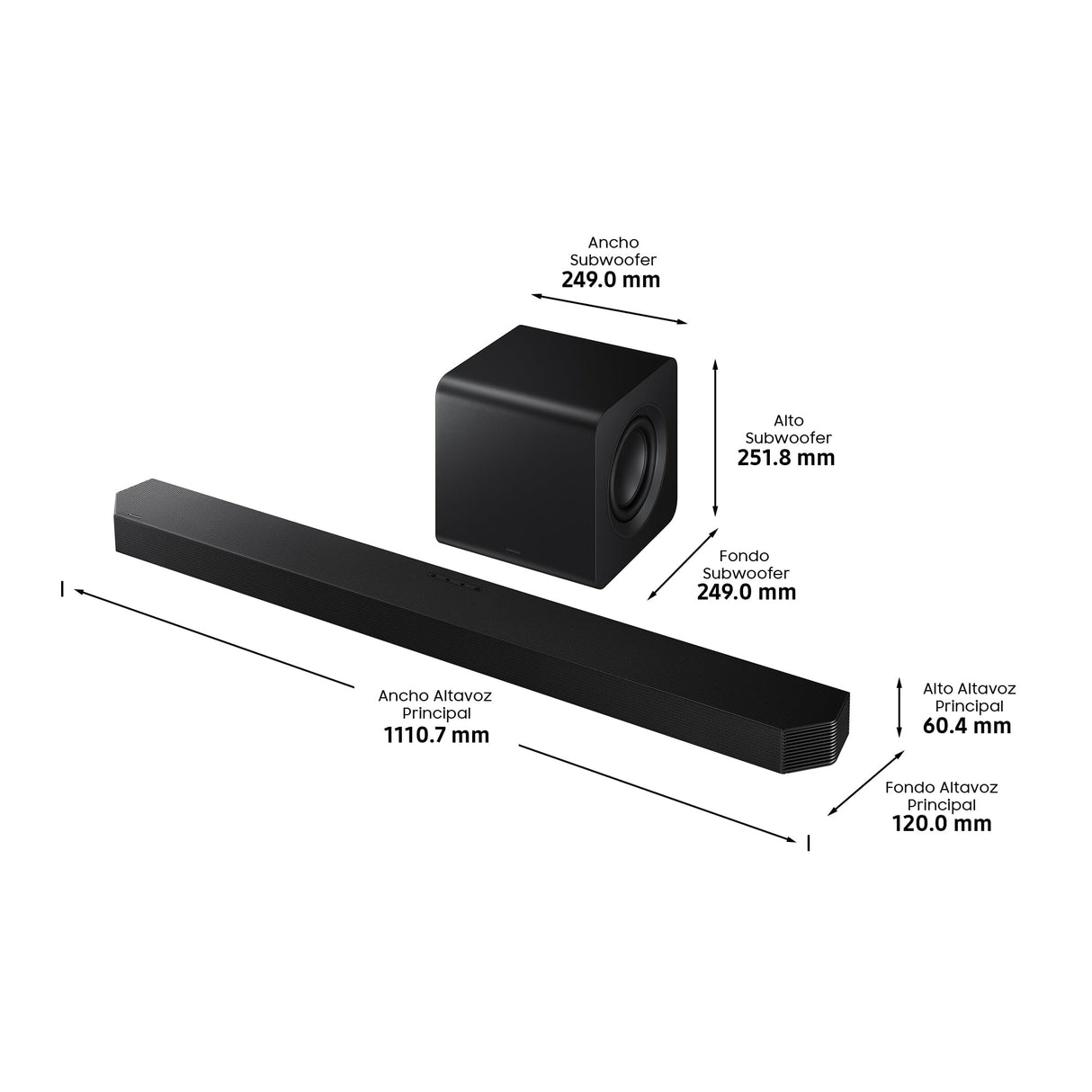 SAMSUNG Barra de Sonido HW-Q800F/ZF 2025 - Dolby Atmos inalámbrico, Q-Symphony, 5.1.2 Canales, SpaceFit Sound Pro y Compatible con asistentes de Voz