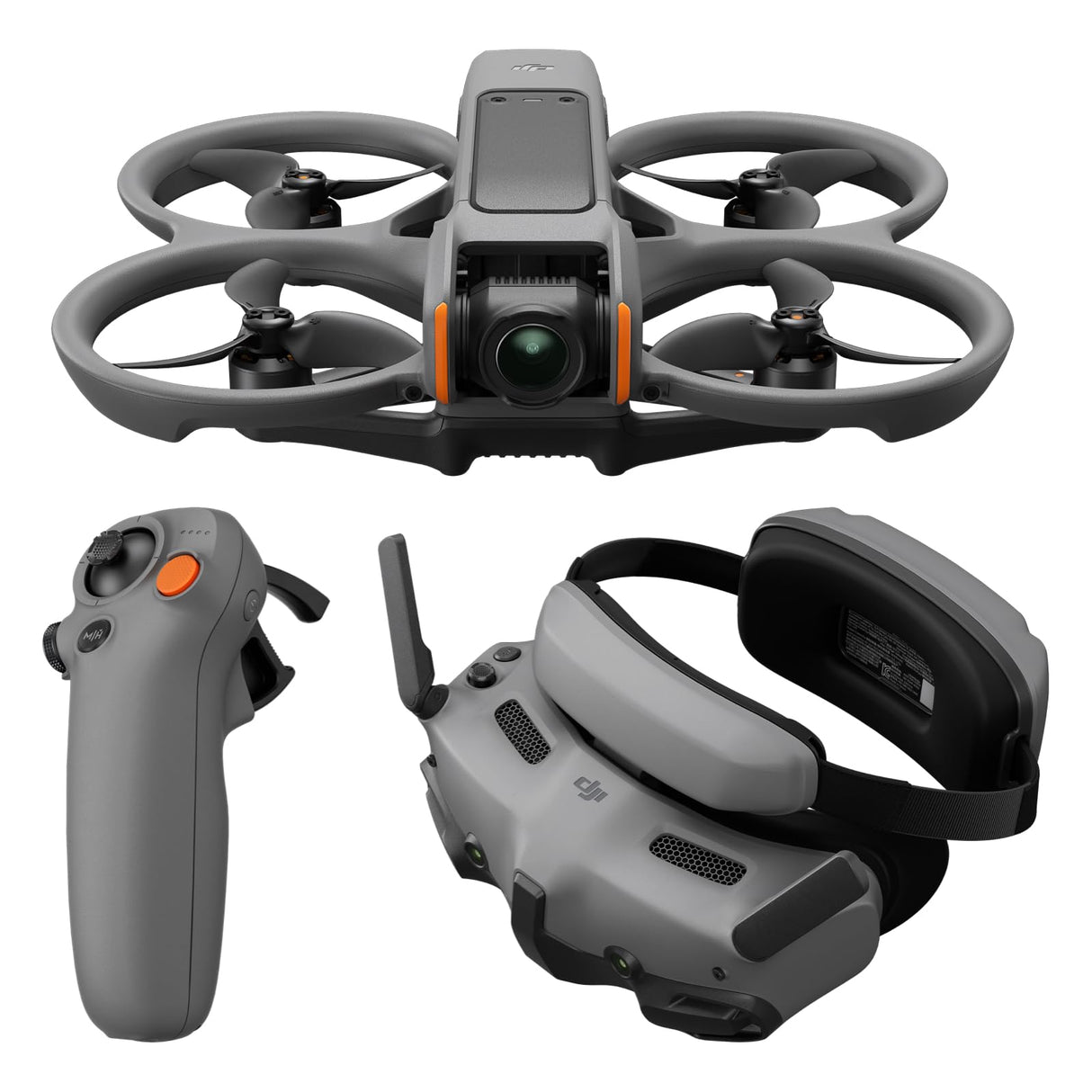 DJI Pack Avata 2 Vuela Más (1 batería), dron FPV con cámara 4K, vuelo inmersivo, protector de hélices integrado, sencillo flip/roll, Goggles 3 y RC Motion 3 incluidos, con cámara de contenido en POV