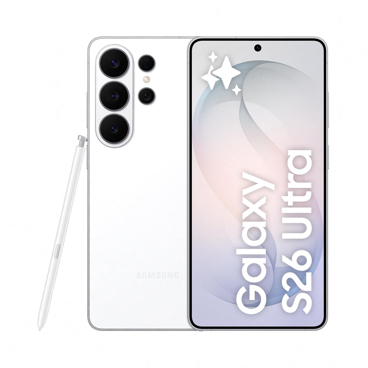 Samsung Galaxy S26 Ultra, 512GB, Smartphone con Galaxy AI, Cámara 200MP, 12GB RAM, Batería 5000mAh, Garantía del Fabricante 3 Años+1 Año Extra, Color Blanco (Versión Española)