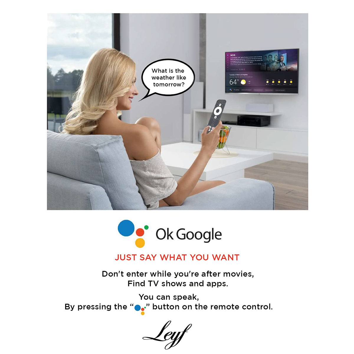 LEYF 4K Android TV Box Original Licensed by Google LLC and Netflix, Disney, Prime Video WiFi, Type-C, HDMI 2.1, USB 3.0, Ethernet, MicroSD/Smart TV, Chromecast, Youtube