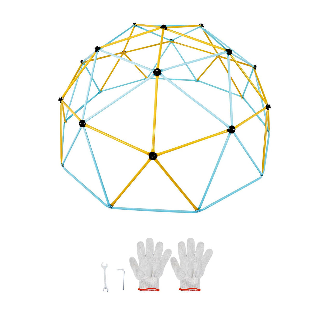 VEVOR Climbing Dome, Jungle Gym Supports 750 lbs. and Easy Assembly, 12-Foot Geometric Play Centre for Kids 3-10 Years Old, with Climbing Grip, Outdoor Playground Equipment